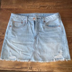 American Eagle Distressed Denim Jean Skirt